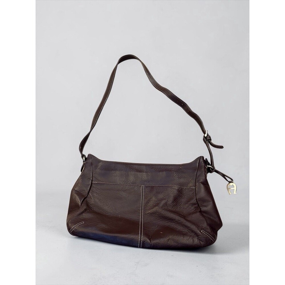 Vtg Classic Etienne Aigner Genuine Leather Shoulder Handbag Mahogany Brown